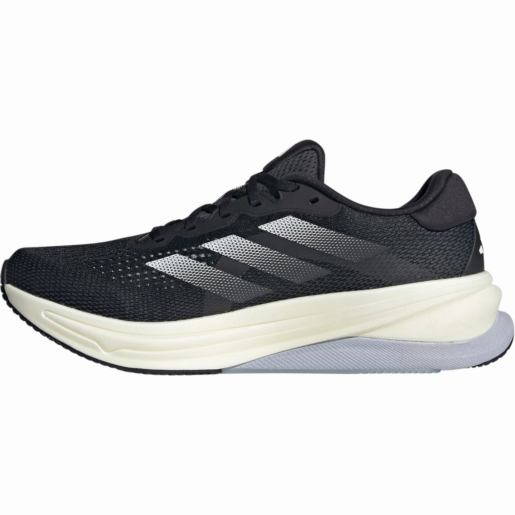 adidas Supernova Solution Mens Running Shoes - Black mid - foot - strike shoes Foot Landing