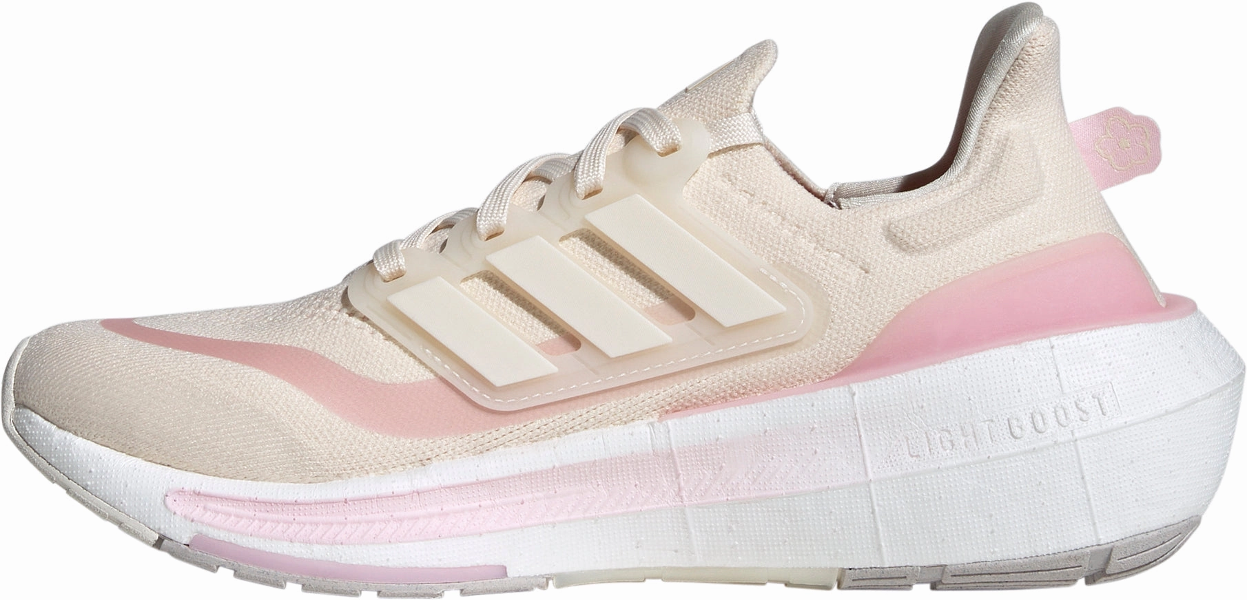 adidas Ultra Boost Light Womens Running Shoes - Pink rigid sole shoes stability - optimized shoes