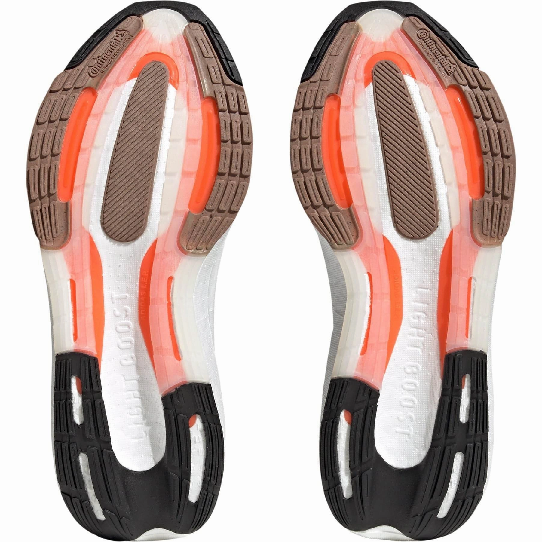 lightweight foam shoe material Dynamic Traction Pattern adidas Ultra Boost Light X Mens Running Shoes - White