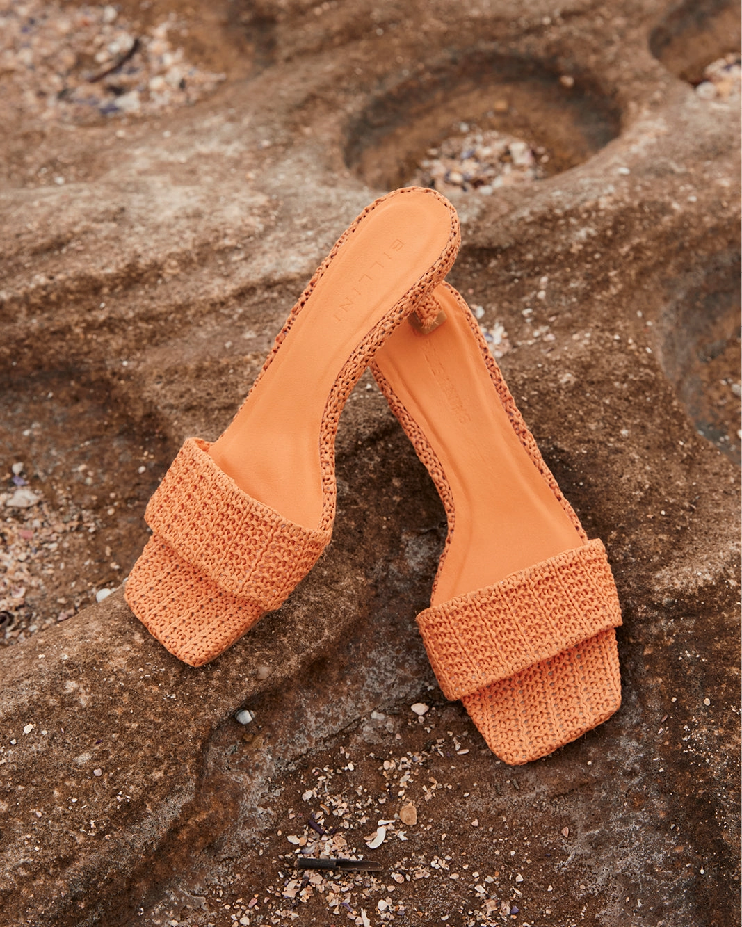 OLGA - NECTARINE RAFFIA high heel sandals Padded collar