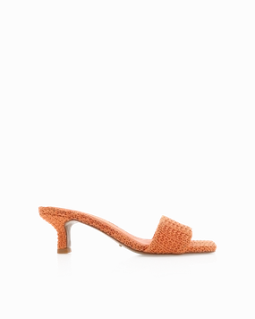 Casual Wedding Heels Pink Stiletto Heels OLGA - NECTARINE RAFFIA