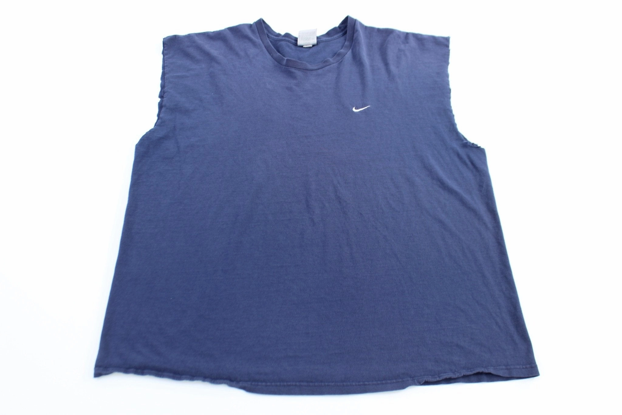 Motion Design 2000's Nike Embroidered Swoosh Logo Blue Tank Top