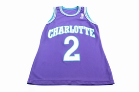 Run Ready Contoured Silicone Grippers 90's Charlotte Hornets Larry Johnson Champion Basketball Jersey