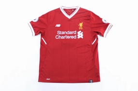 New Balance Embroidered Logo Liverpool Mohammed Salah Soccer Jersey Contrast Trim Details Flexible Neckline