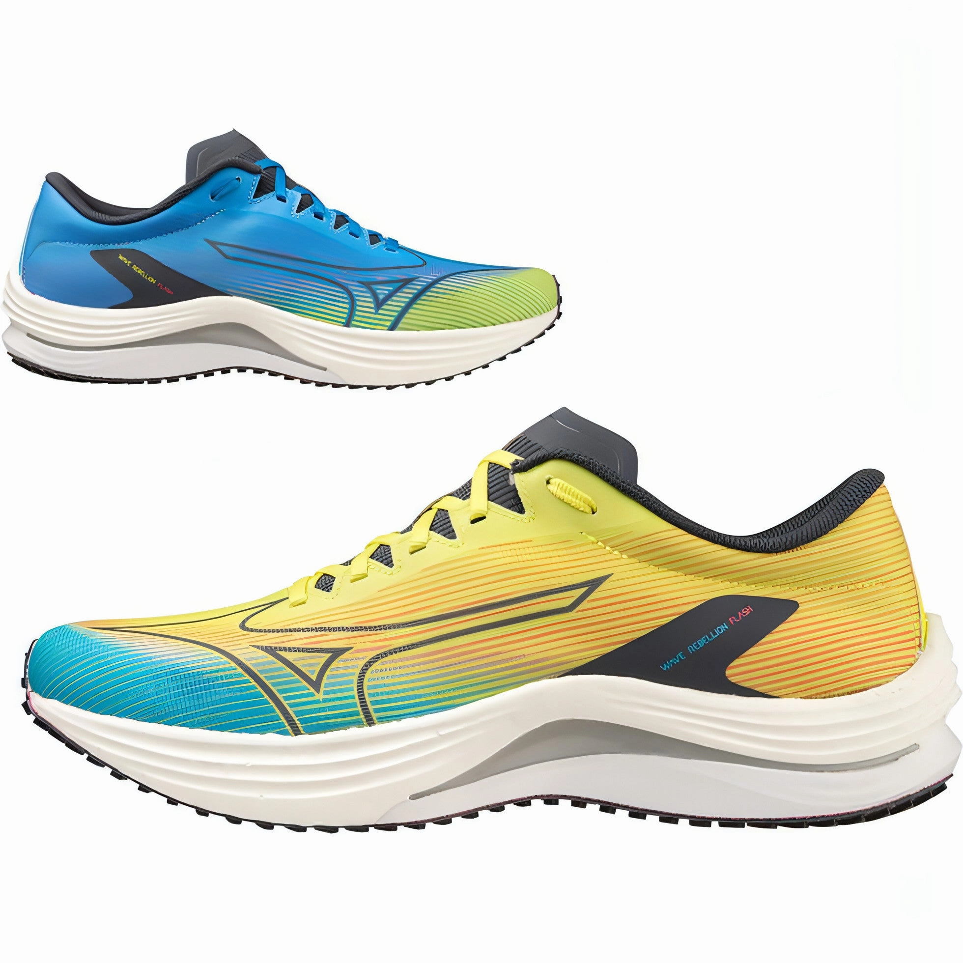 Blister Prevention Design Travel Essential Mizuno Wave Rebellion Flash Mens Running Shoes - Yellow