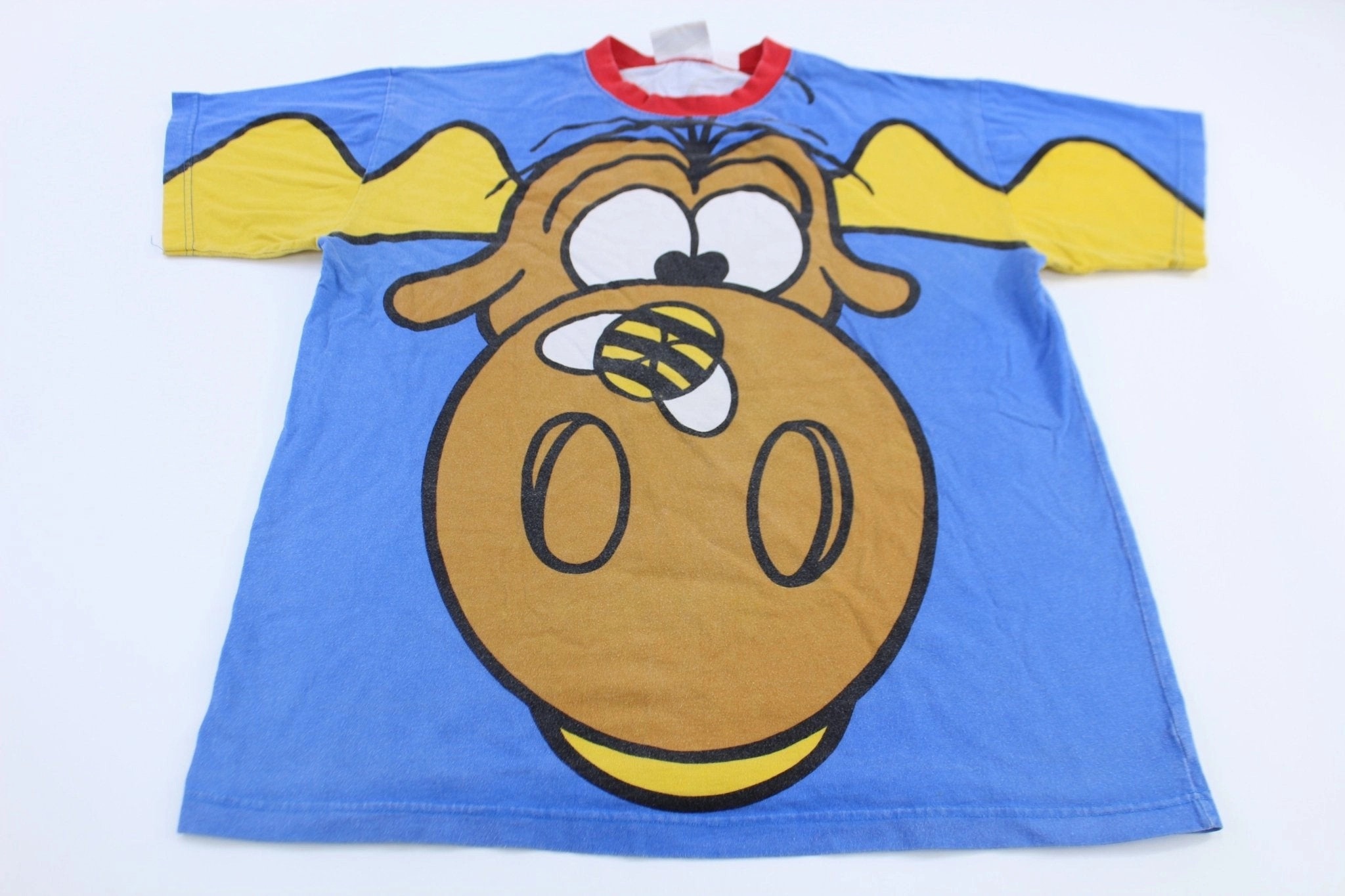 90's Universal Studios Bullwinkle J. Moose All Over Print T-Shirt Cool Comfort Perfect Style