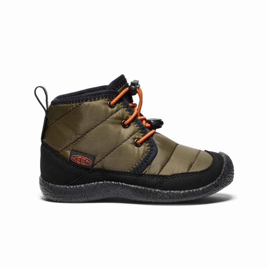 Little Kids' Howser II Waterproof Chukka  |  Dark Olive/Gold Flame Outing Shoes