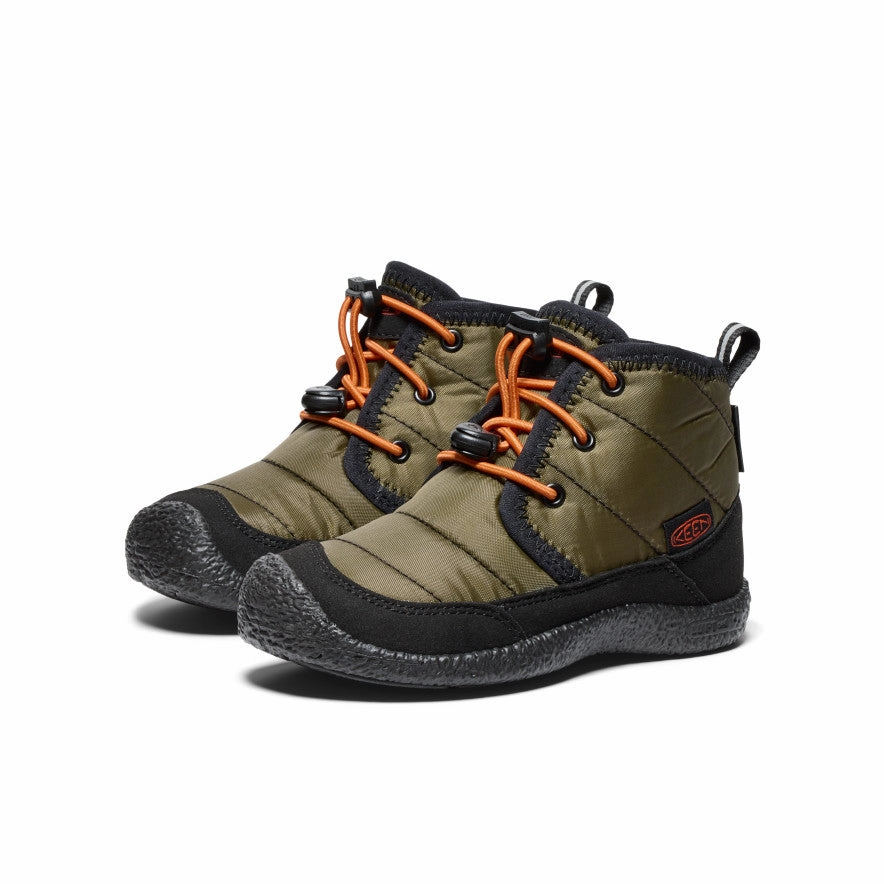 Little Kids' Howser II Waterproof Chukka  |  Dark Olive/Gold Flame Daily Errand Cushioned lining