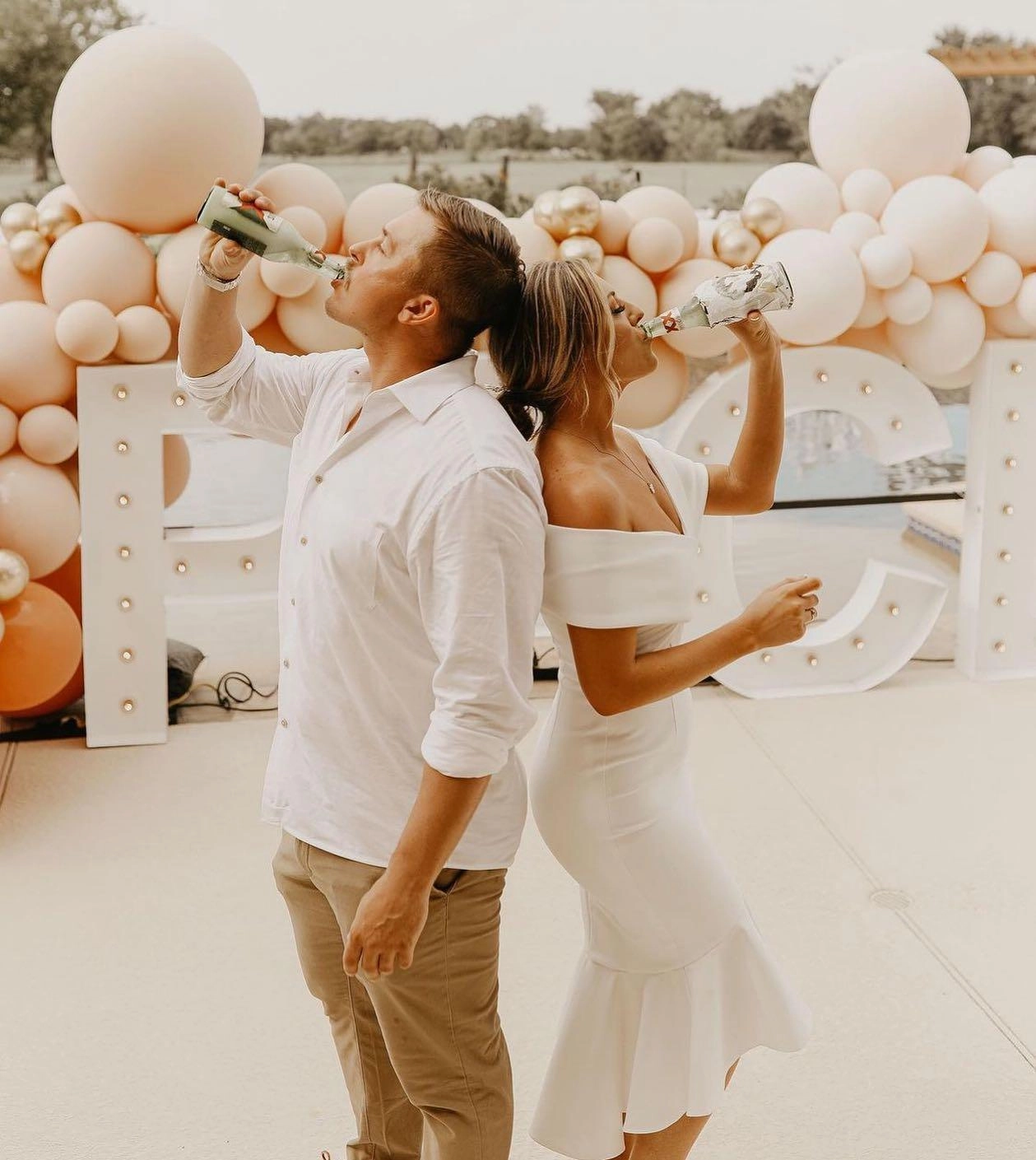 Brienne Dress - White Bell-Sleeve Dressy Glow