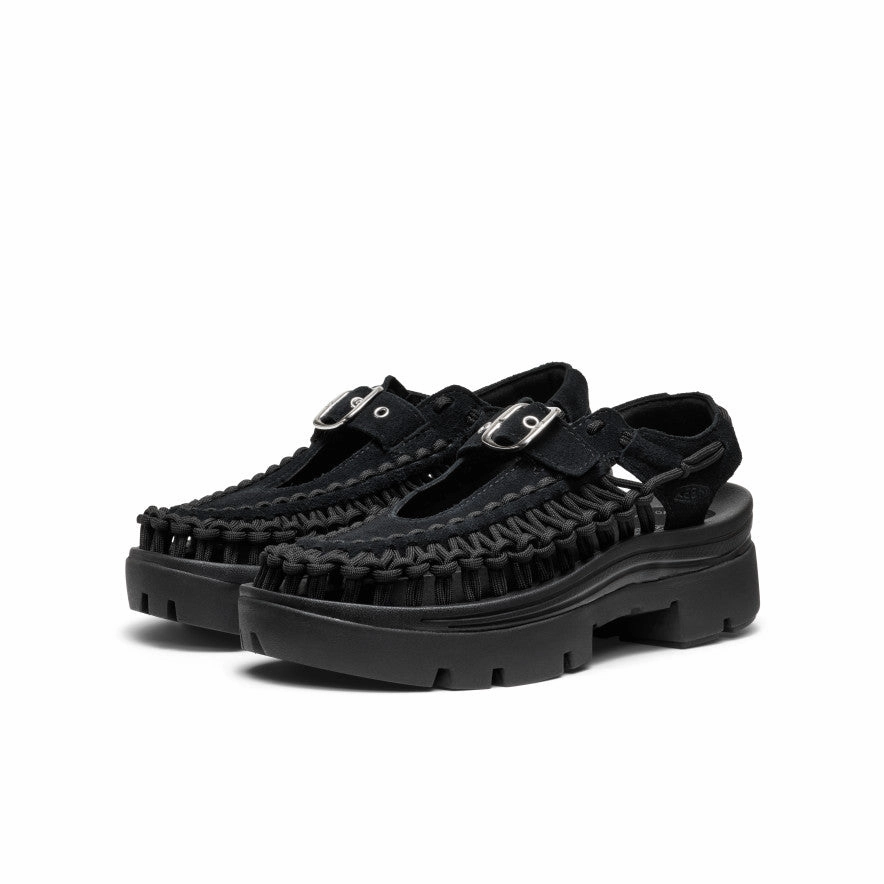 Neutral Base City Utility All Gender UNEEK PLT Mary Jane Sneaker  |  Black/Black