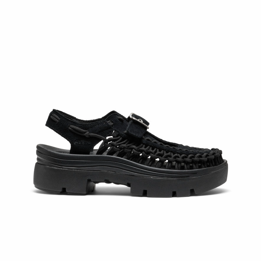 All Gender UNEEK PLT Mary Jane Sneaker  |  Black/Black Outdoor Leisure Youth Style