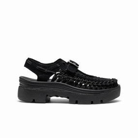 All Gender UNEEK PLT Mary Jane Sneaker  |  Black/Black Outdoor Leisure Youth Style