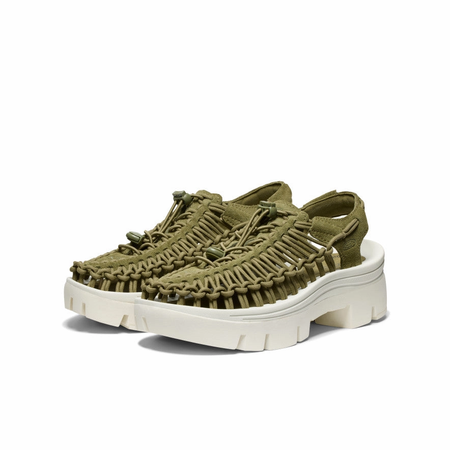 All Gender UNEEK PLT Sneaker  |  Martini Olive/Star White Flexible Comfort Velcro   closure