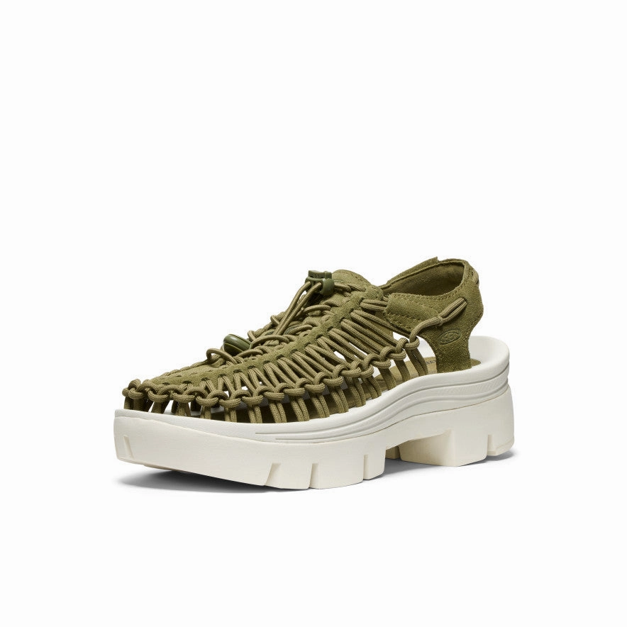 Quick Entry Vent Zones All Gender UNEEK PLT Sneaker  |  Martini Olive/Star White