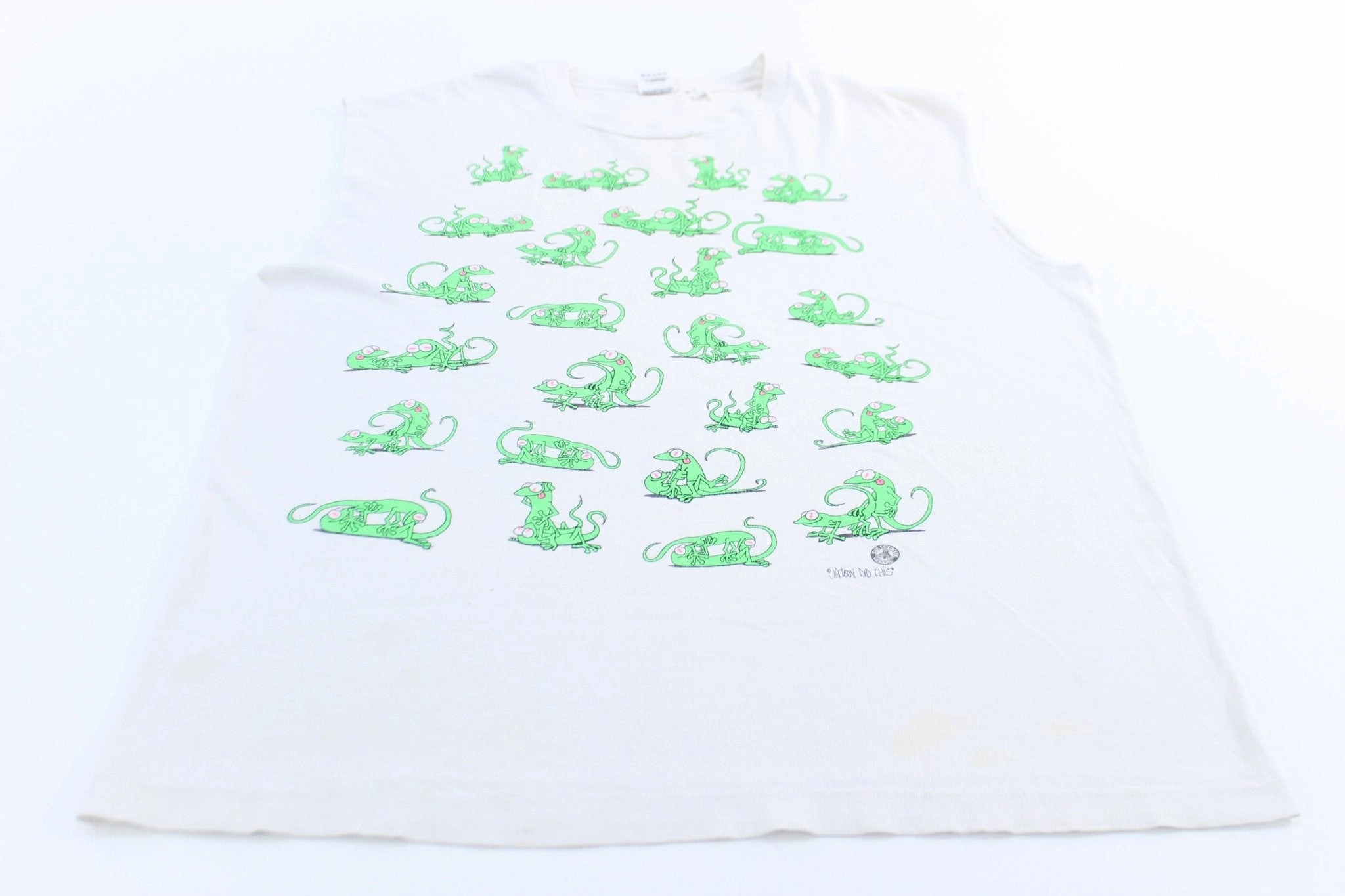 90's Funny Lizards S*x Positions Graphic Tank Top Non Chafe Stitching