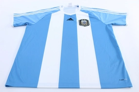 Adidas Embroidered Logo Argentina Striped Soccer Jersey Rush Ready