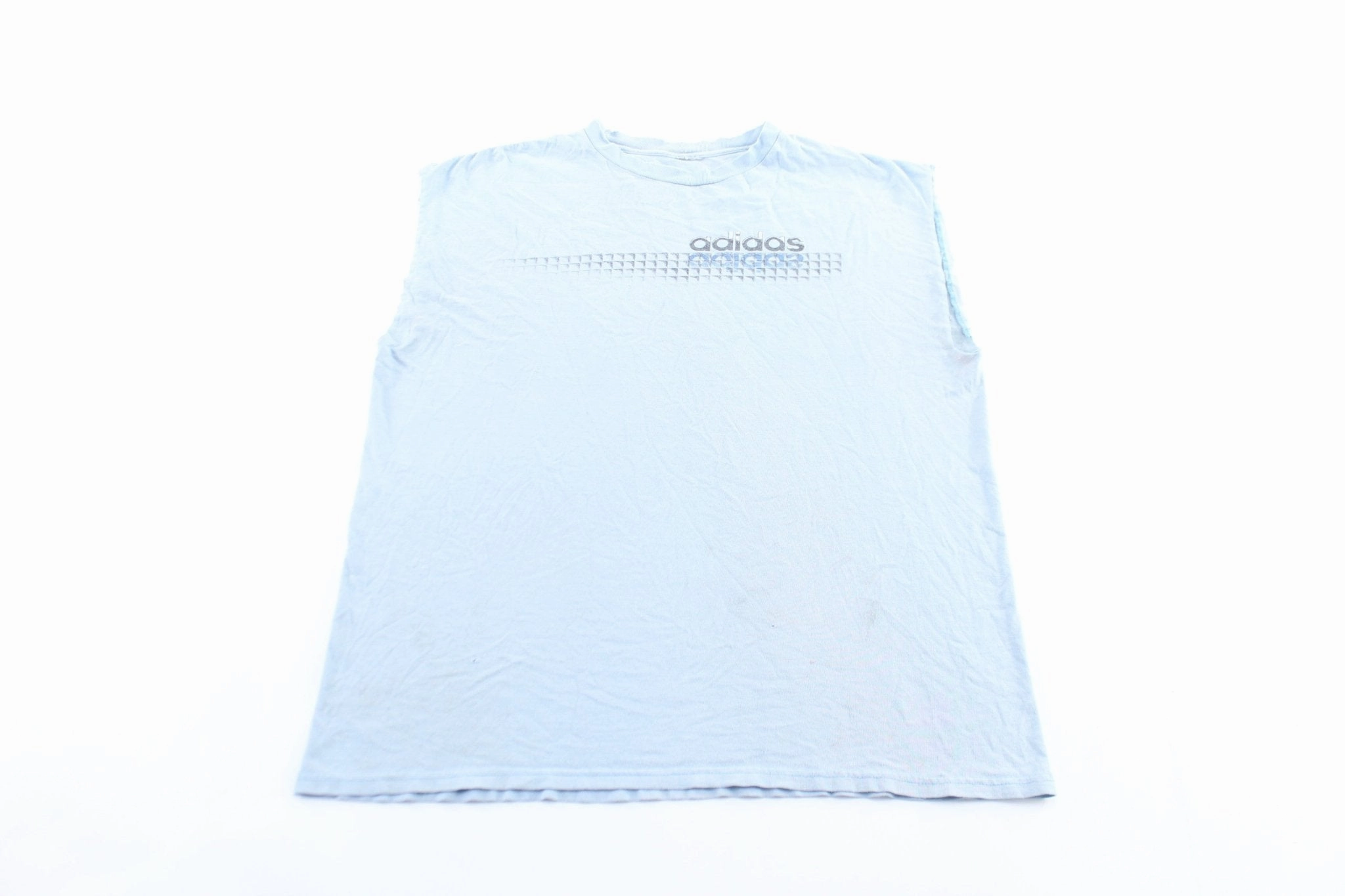 Vintage Adidas Logo Light Blue Tank Top Breathe Easy