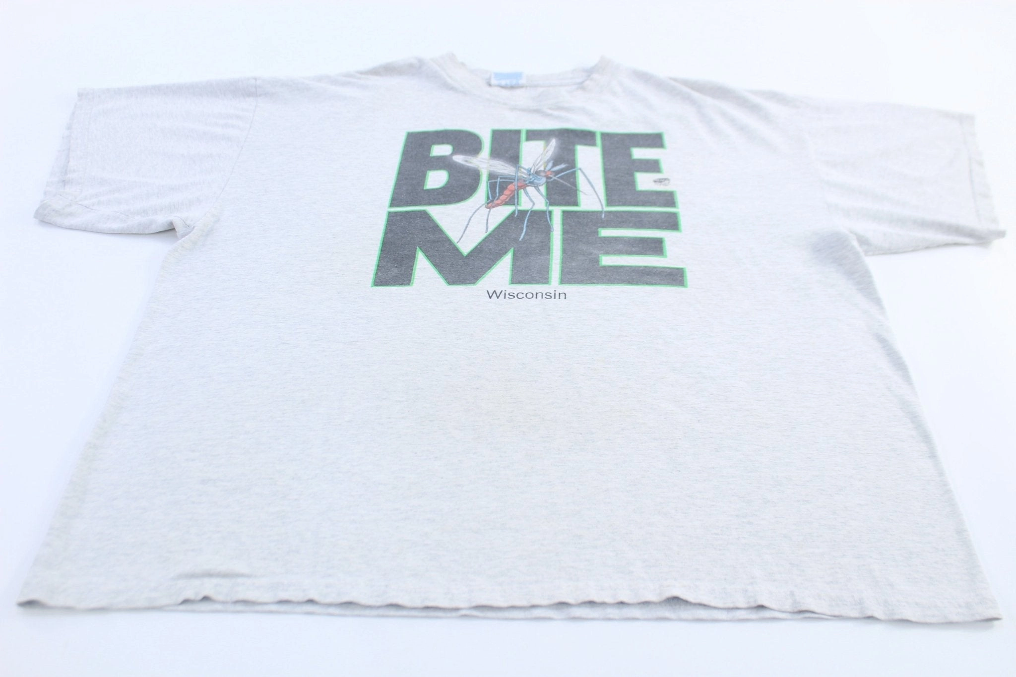 90's Wisconsin Bite Me Mosquito Graphic T-shirt Cool and Comfortable Cozy and Light