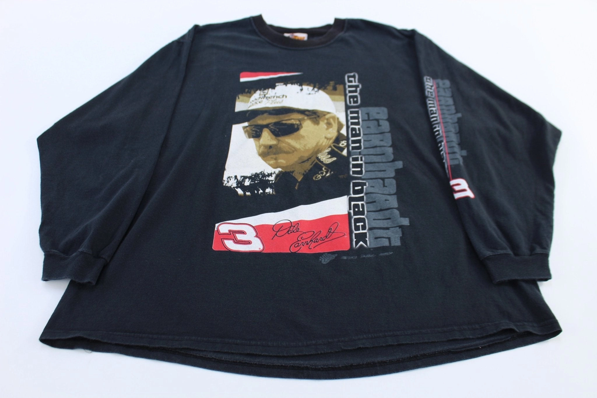 Vintage Nascar Dale Earnhardt The Man In Black LS T-shirt Breathable mesh lining