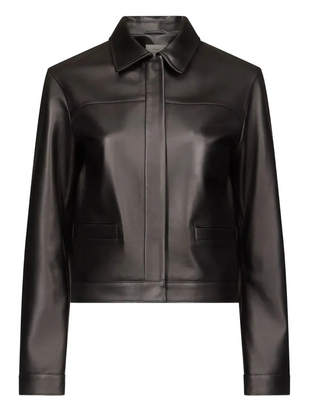 City Vibes Ascot Leather Jacket in Black