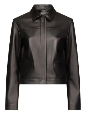 City Vibes Ascot Leather Jacket in Black