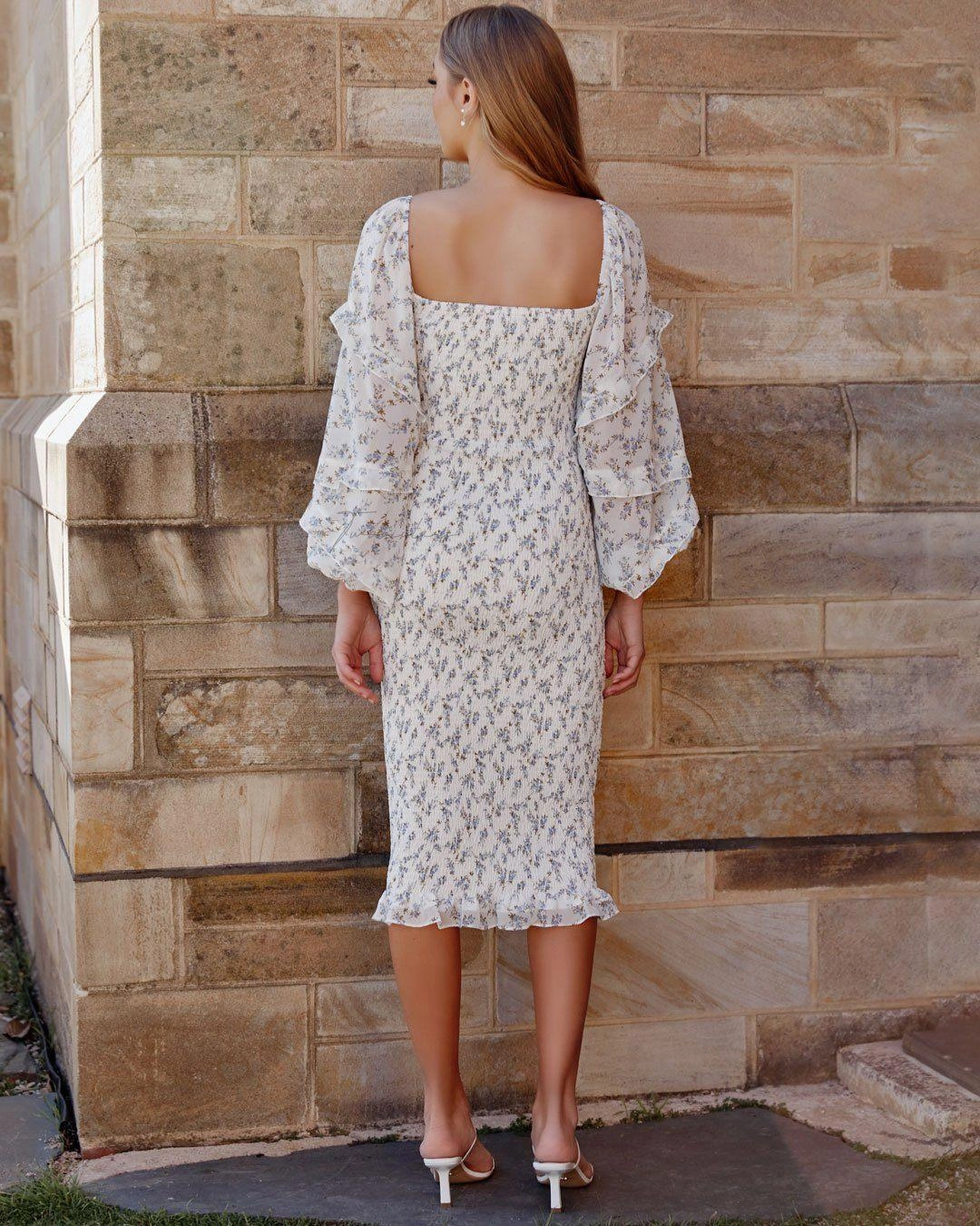 Night Vibes Ena Dress - White Floral