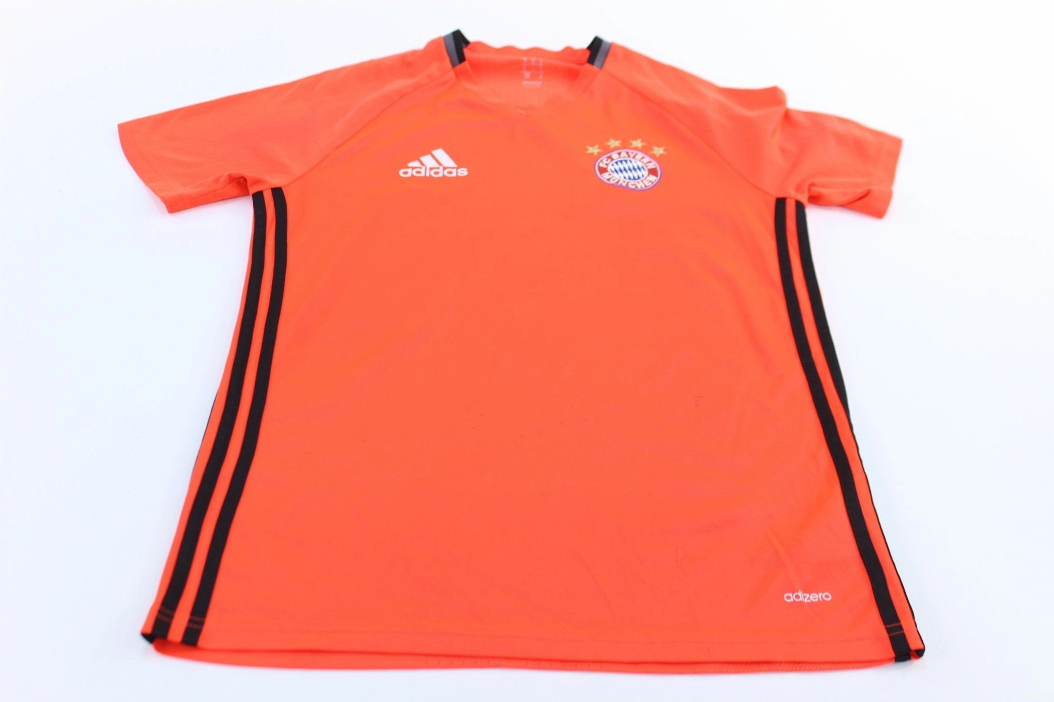 Adidas Embroidered Logo FC Bayern Munchen Striped Soccer Jersey Low Bulk Material Core Feel