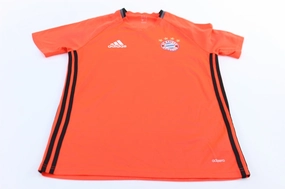 Adidas Embroidered Logo FC Bayern Munchen Striped Soccer Jersey Low Bulk Material Core Feel