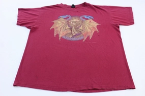 90's Fashion Victim Courtney Davis Dragon Graphic T-shirt Autumn Wear