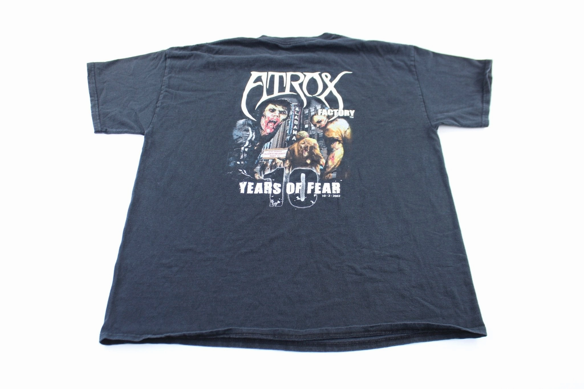 Atrox 10 Years of Fear Haunted Promo T-Shirt Stretch Fit Water Based Ink Print