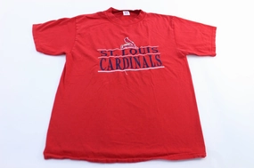 90's St. Louis Cardinals Embroidered Logo 7 T-Shirt Breathable Material Party fun