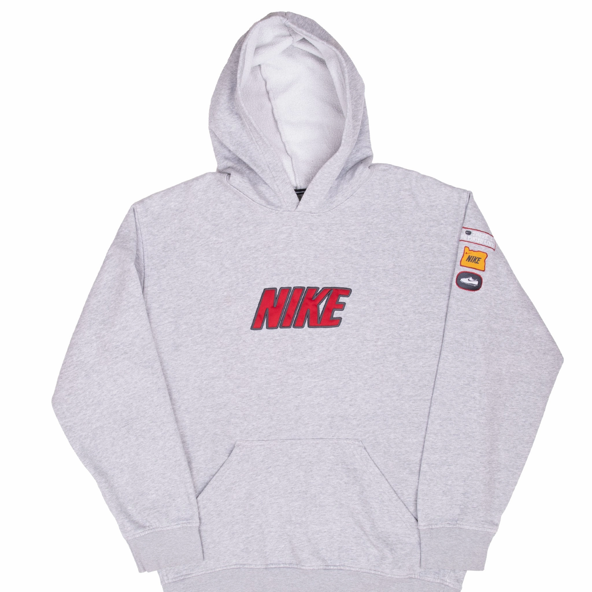 Graphic Art Cozy Comfort VINTAGE NIKE SPELLOUT GREY HOODIE SWEATSHIRT 2000S MEDIUM