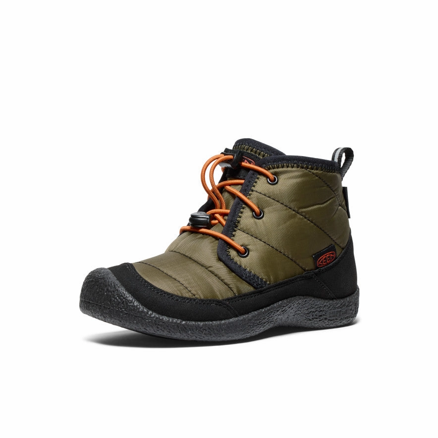 Big Kids' Howser II Waterproof Chukka  |  Dark Olive/Gold Flame Metro Go