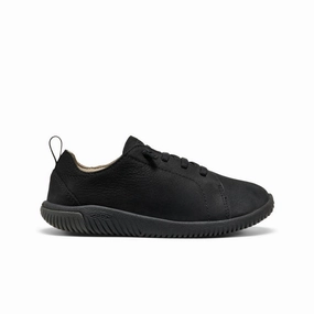 Trend Spot Foot Hug Big Kids' KNX Leather Sneaker  |  Triple Black