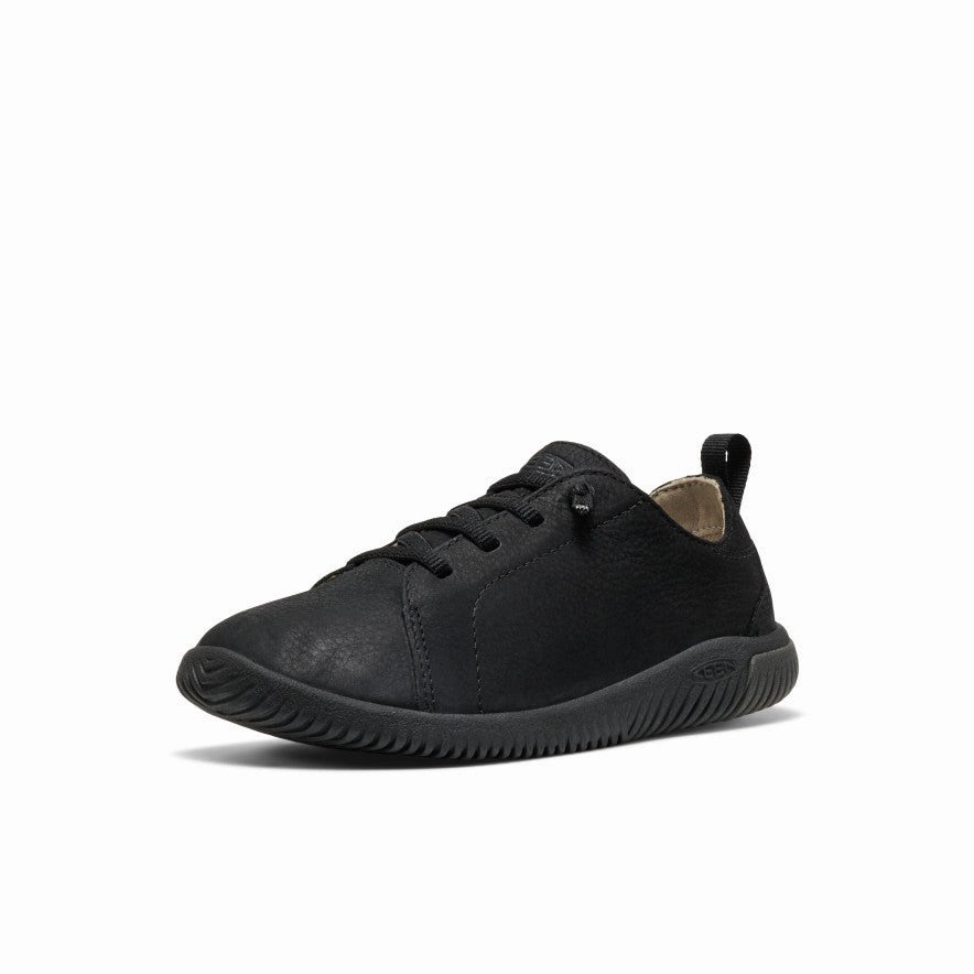 Big Kids' KNX Leather Sneaker  |  Triple Black AdjustableStrap Dawn Step