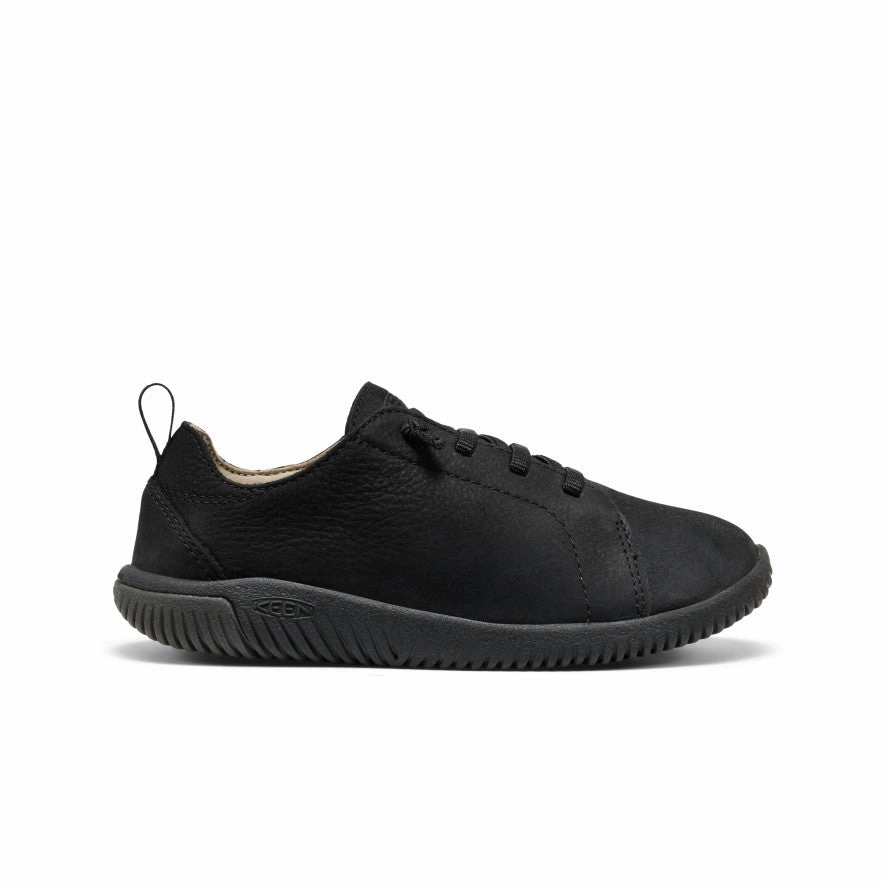 Trend Spot Foot Hug Big Kids' KNX Leather Sneaker  |  Triple Black