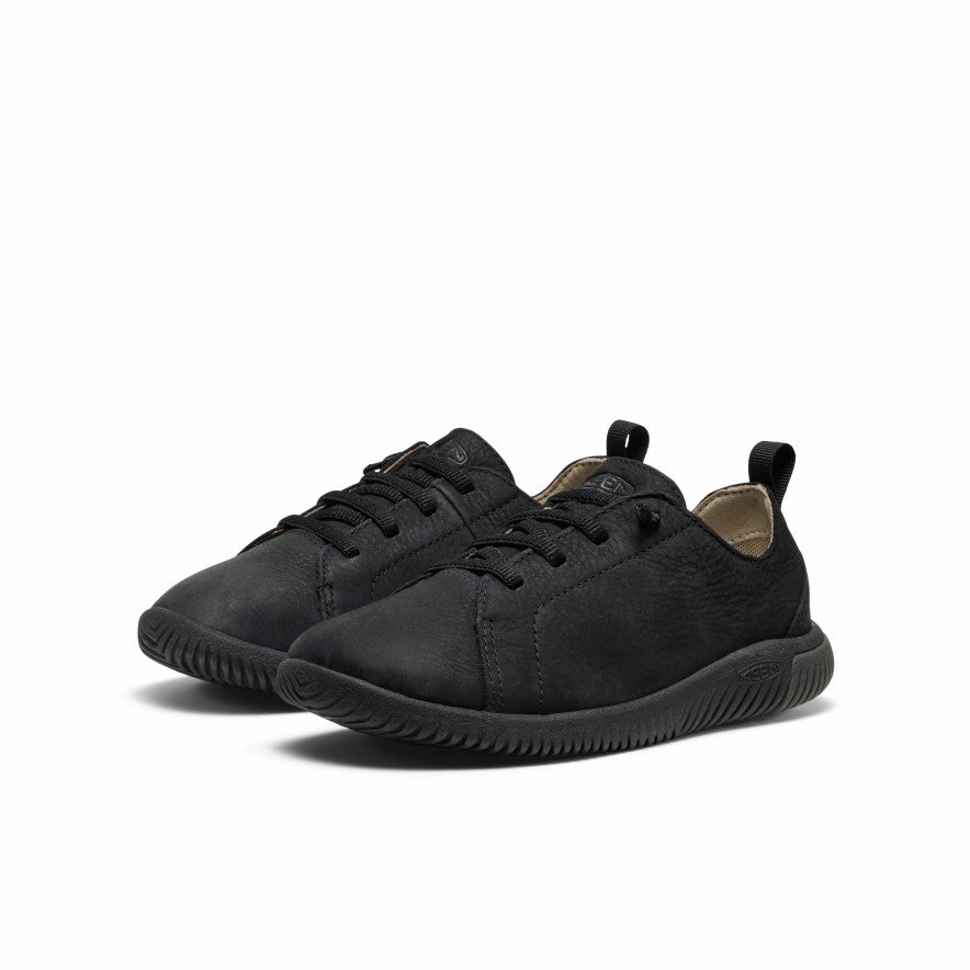 Warm Liner Big Kids' KNX Leather Sneaker  |  Triple Black