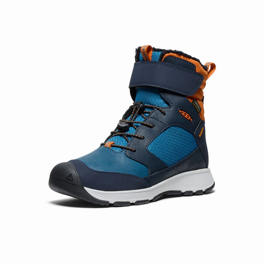 Big Kids' Skua Waterproof Winter Boot  |  Sky Captain/Gold Flame Foot Protection