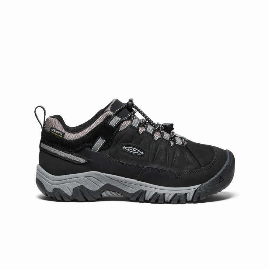 Sturdy Construction Big Kids' Targhee IV Waterproof Hiking Shoe  |  Black/Steel Grey
