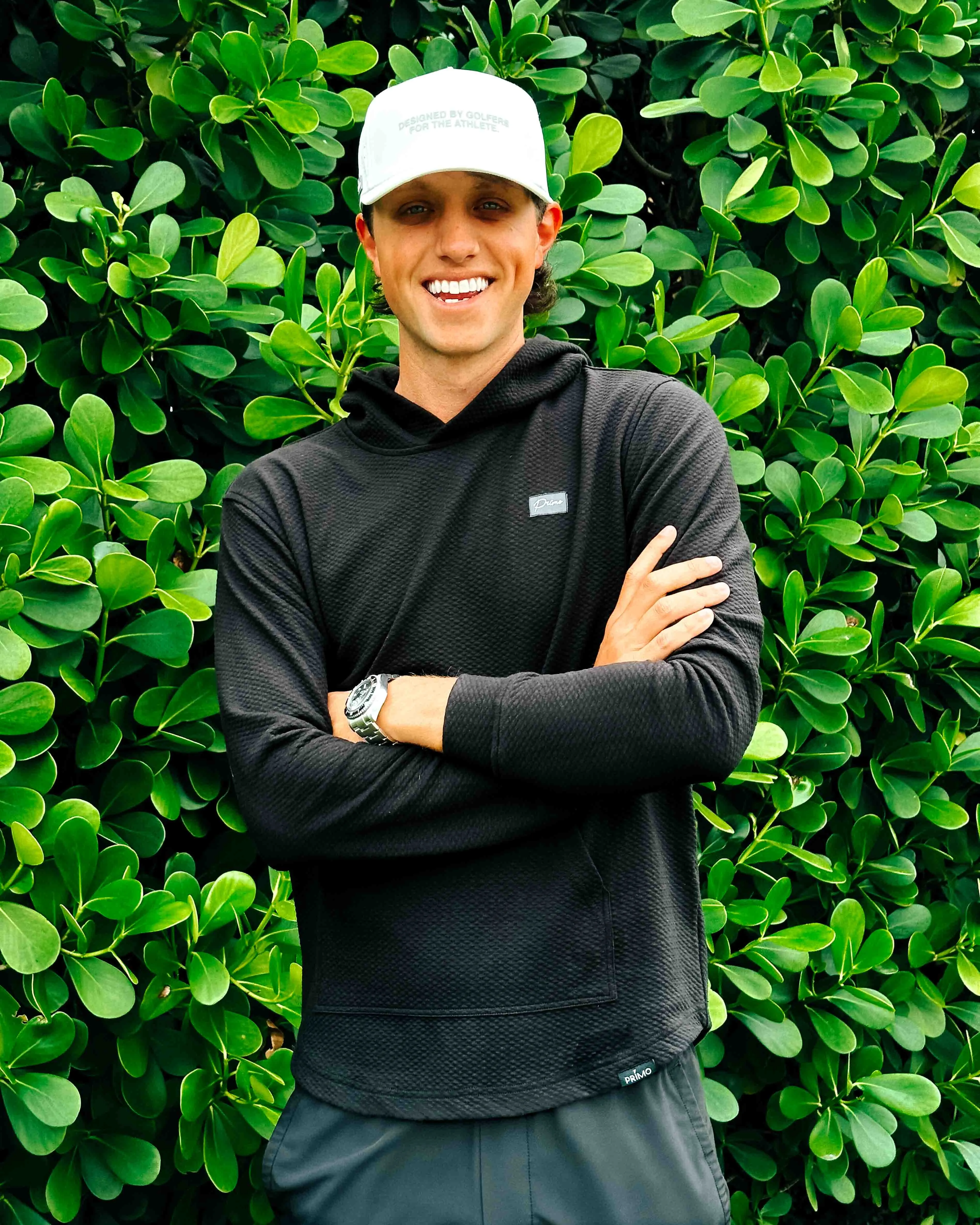 Black GH Waffle Hoodie anti pill coating side pocket