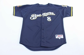 Majestic Milwaukee Brewers Ryan Braun Baseball Jersey Double Stitched Edging
