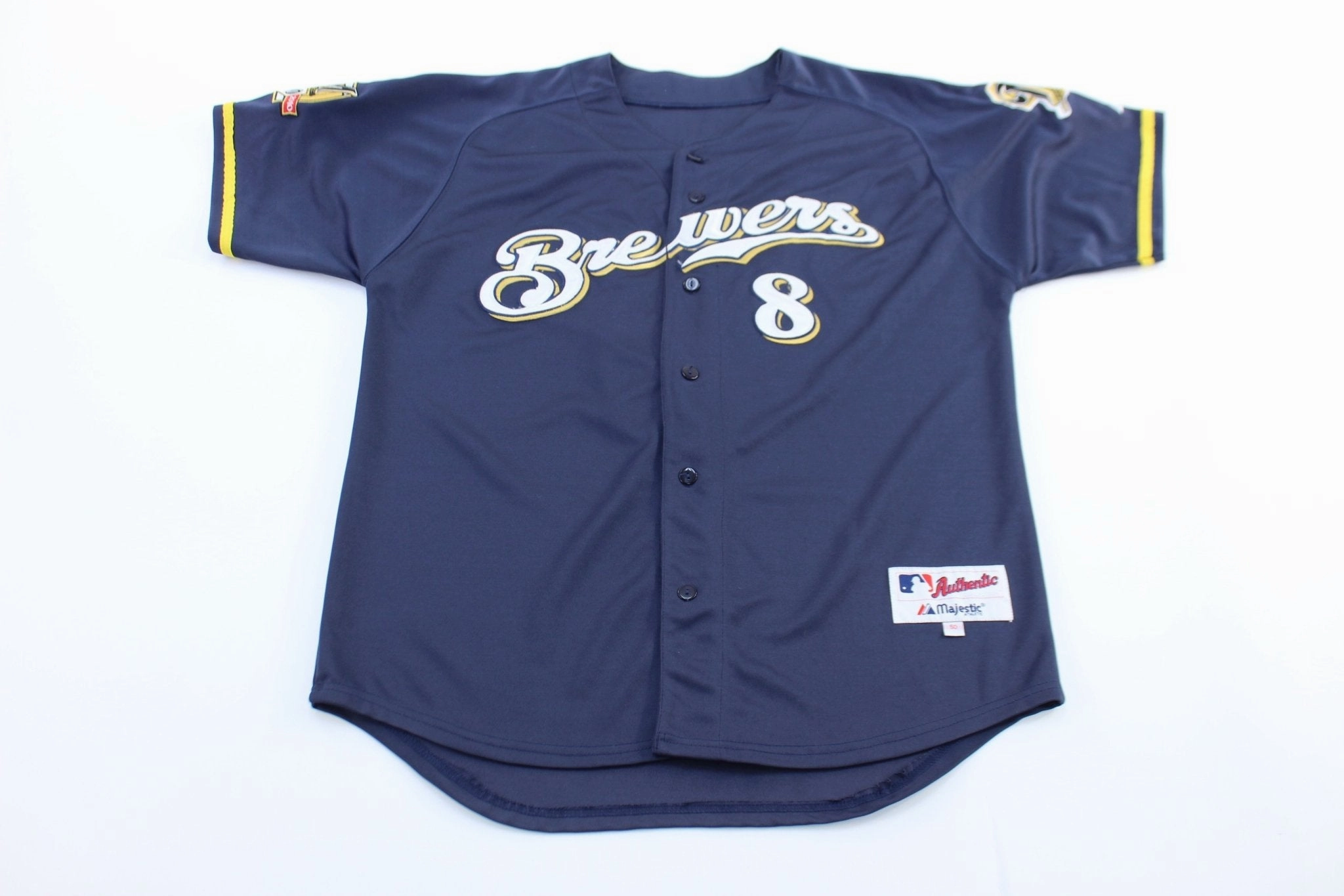 Majestic Milwaukee Brewers Ryan Braun Baseball Jersey Double Stitched Edging