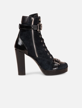 Bottines "RANGERS" ?? talons en daim et cuir noir Freelancer