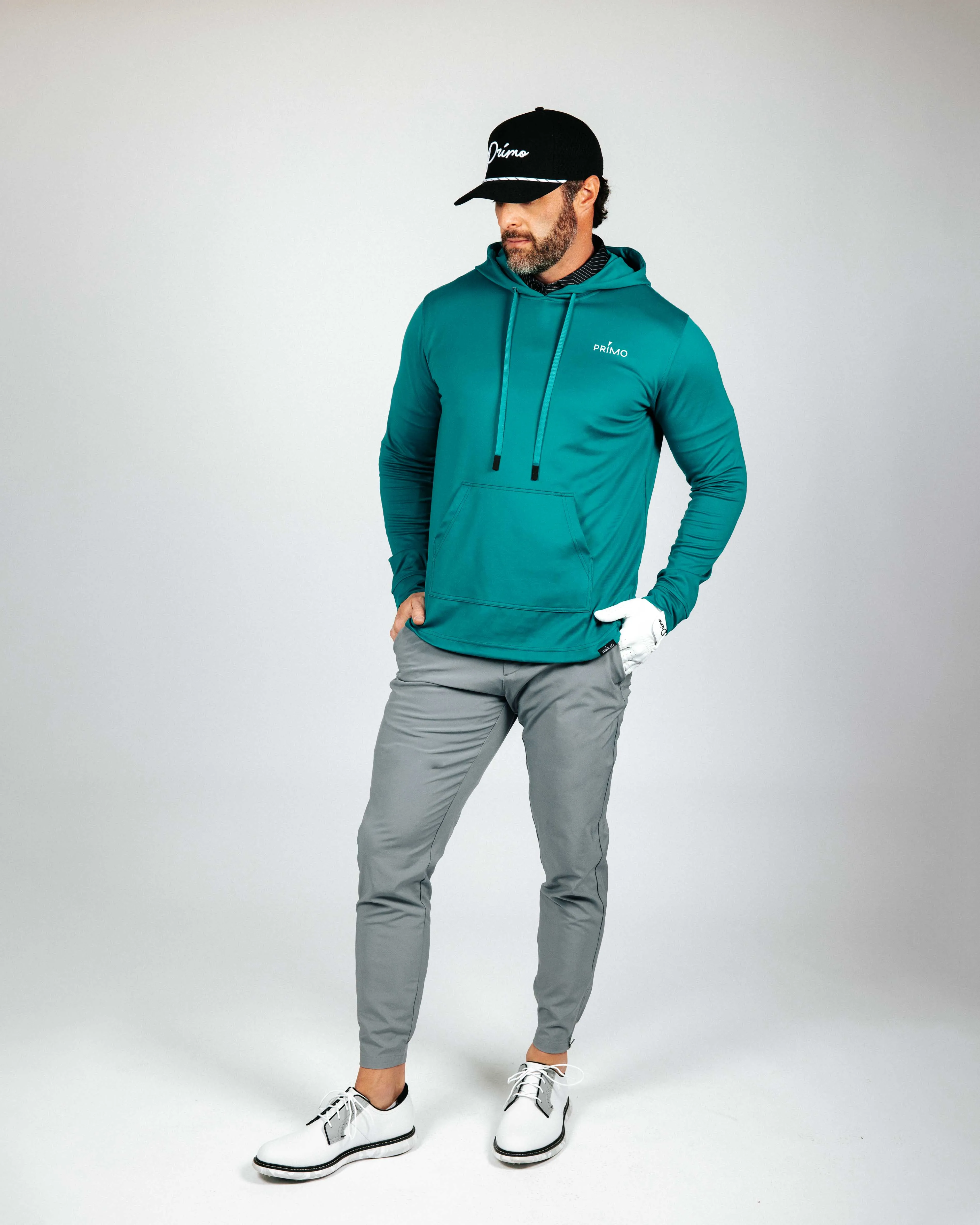 Sequoia Green Golf Hoodie Contrast Trim