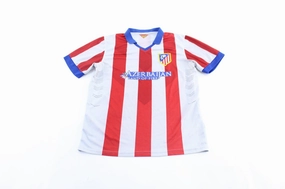 Atletico Madrid Embroidered Patch Striped Soccer Jersey Bold Colorway