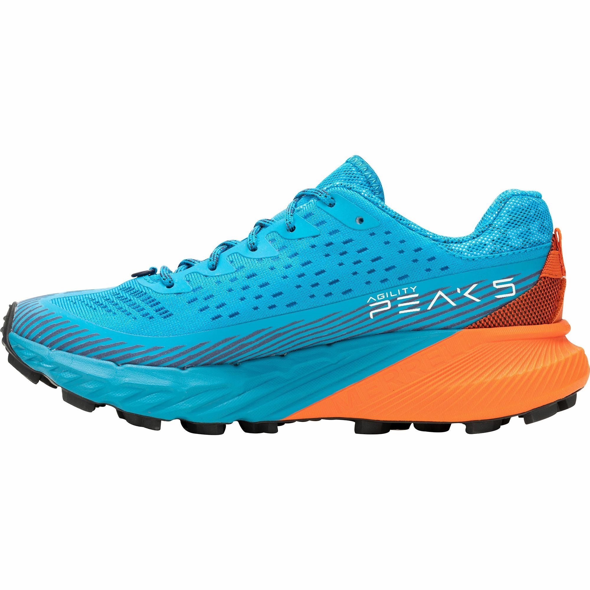Merrell Agility Peak 5 Womens Trail Running Shoes - Blue Ventilated Perforation System Efficient Support