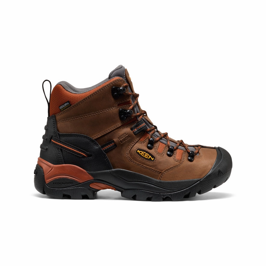 Men's Pittsburgh Energy 6" Waterproof Boot (Soft Toe)  |  Cascade Brown/Black Water Resistant Mid Top