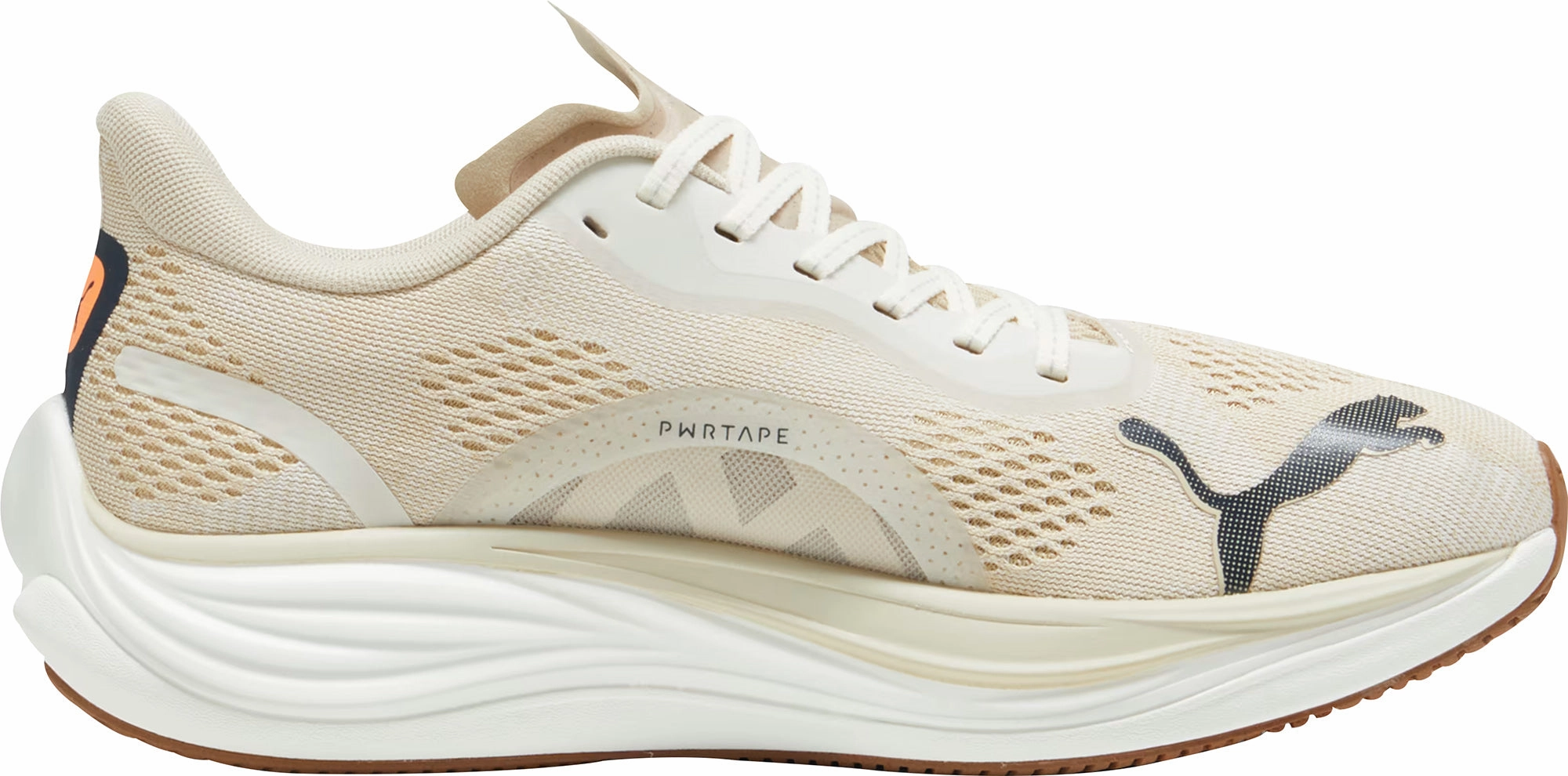 scratch - resistant non - slip surface Puma Velocity Nitro 3 Mens Running Shoes - Cream