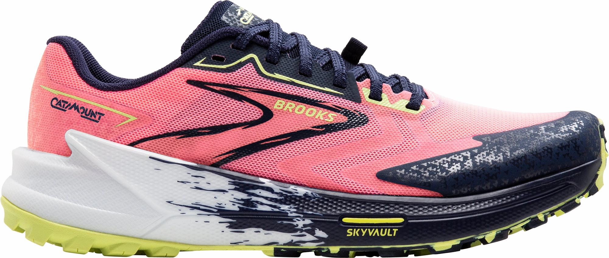 Brooks Catamount 3 Womens Trail Running Shoes - Pink Bounce Back Cushioning Ultra Light Outsole