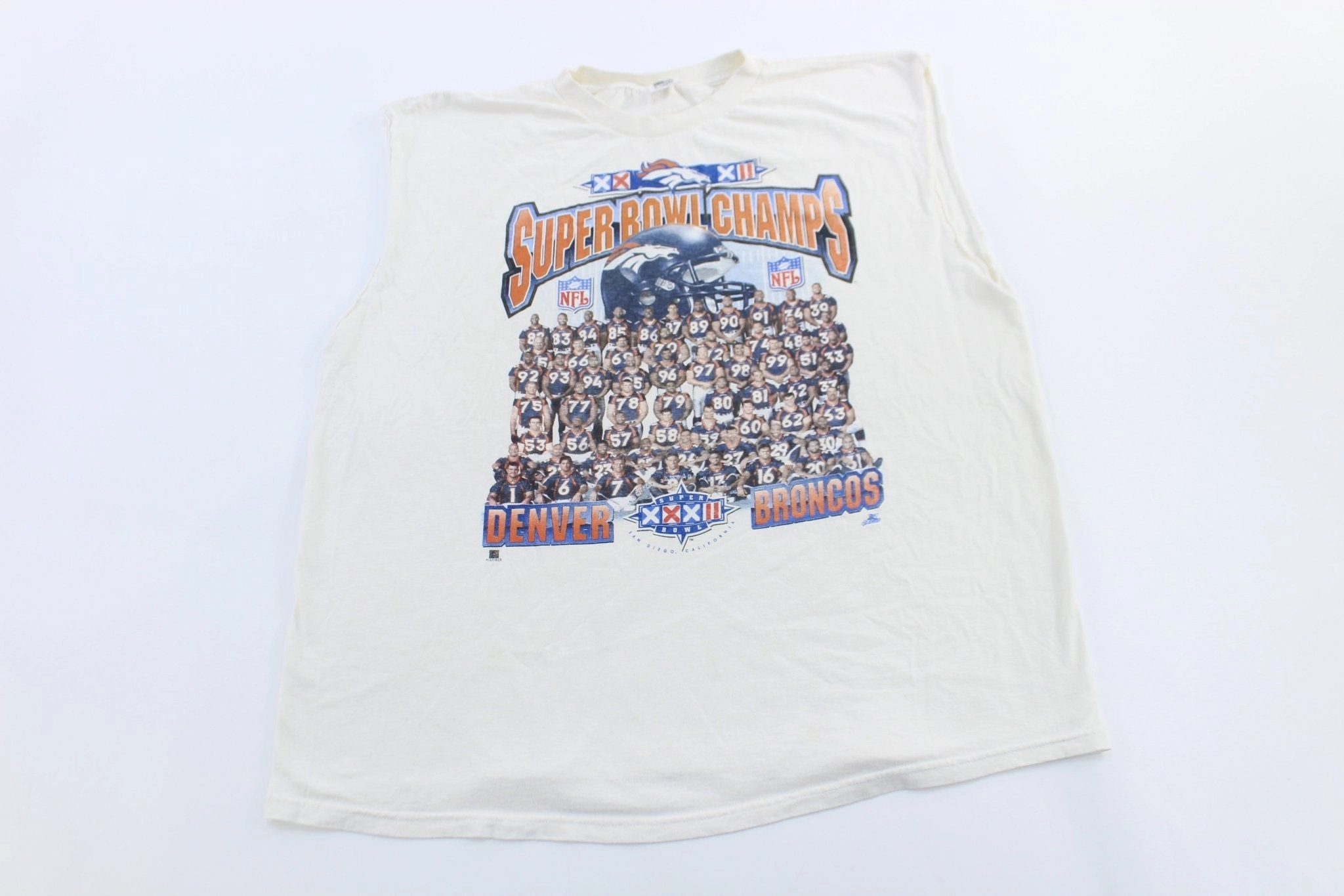 Unstructured Silhouette Molded Collar Architecture 19998 Denver Broncos SuperBowl Champs Graphic Tank Top